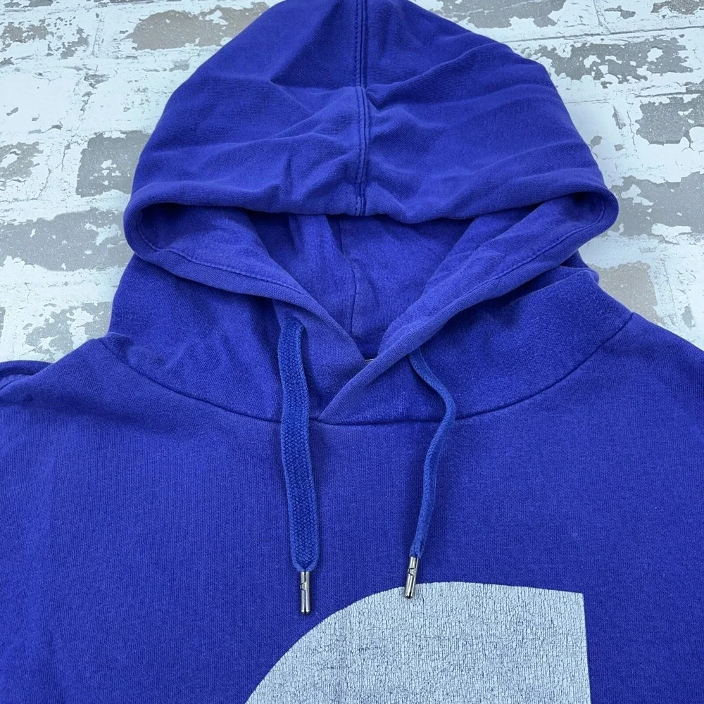 North‎ Face Sweatshirt Men Medium Purple Gray Hoodie Sweater Spell Out Hiking *